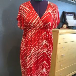 Red and white zebra stripe sun dress